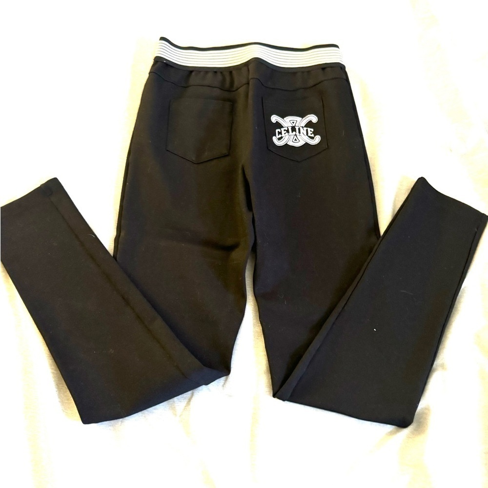 Celine leggings with elastic waistband with back pocket logo